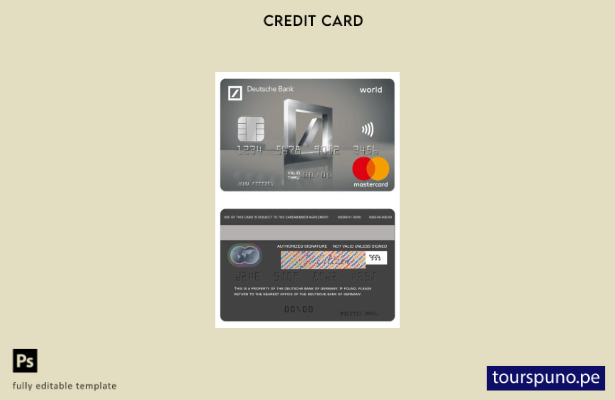 listo para imprimir plantilla de mastercard platino del Deutsche Bank de Alemani